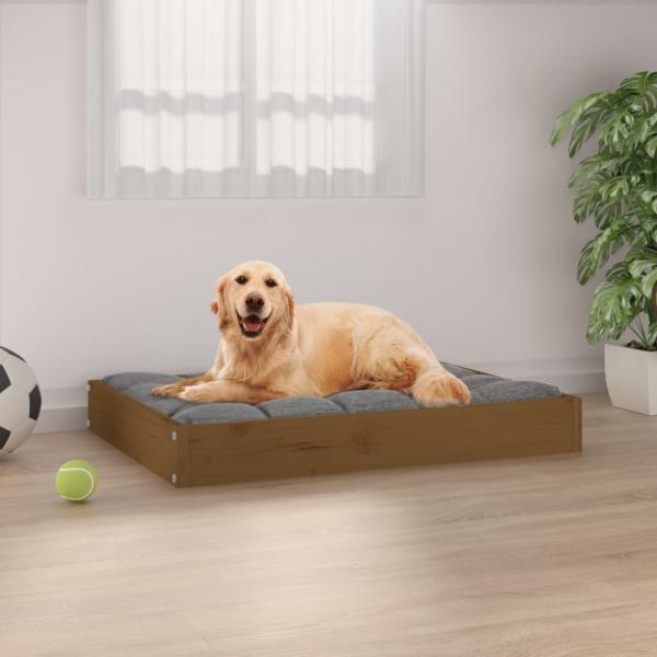 vidaXL Hundebett Honigbraun 71,5 x 54 x 9 cm Massivholz Kiefer