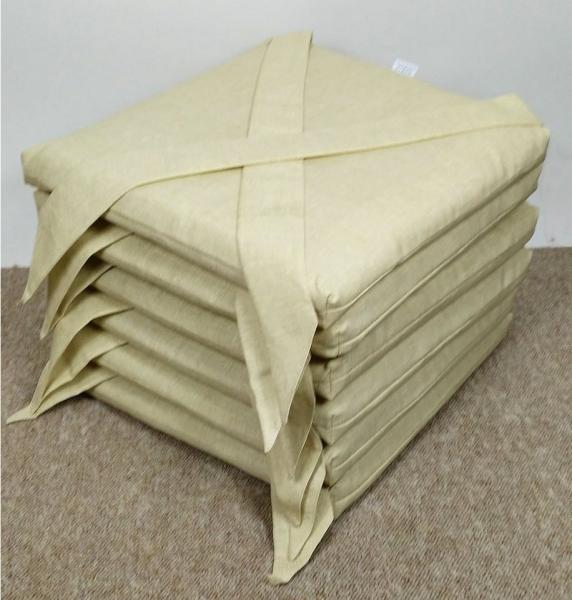 Rattani Sitzkissen Sitzkissen, Stuhlkissen Marina "eckig" Fb. beige Set 6