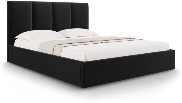 Micadoni Bett Pyla Samt Schwarz 180x200
