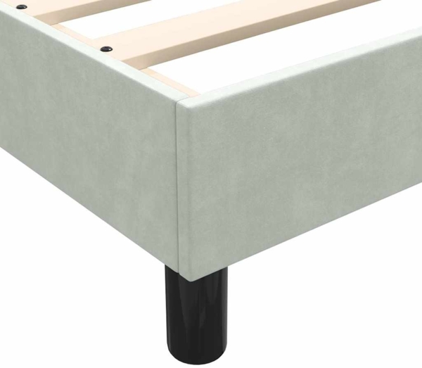 vidaXL Boxspringbett mit Matratze Hellgrau 90x210 cm Samt 3316383 Bild 9
