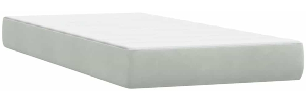 vidaXL Boxspringbett mit Matratze Hellgrau 90x210 cm Samt 3316383 Bild 6