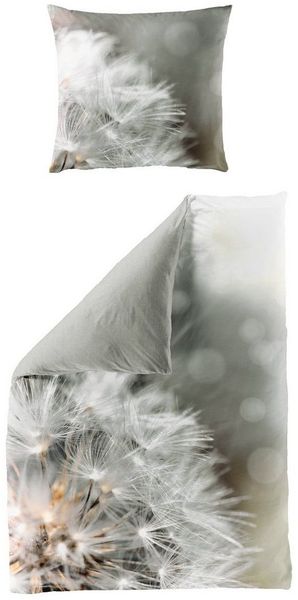 Traumschloss Bettwäsche Mako-Baumwolle, Mako-Satin, 2 teilig, Digitaldruck, reifer Löwenzahn, Pusteblume