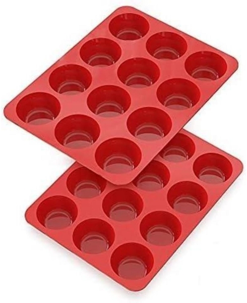 Silikon Muffinform für 12 Muffins, Cupcake Backform Ø 6,5 cm x 3 cm