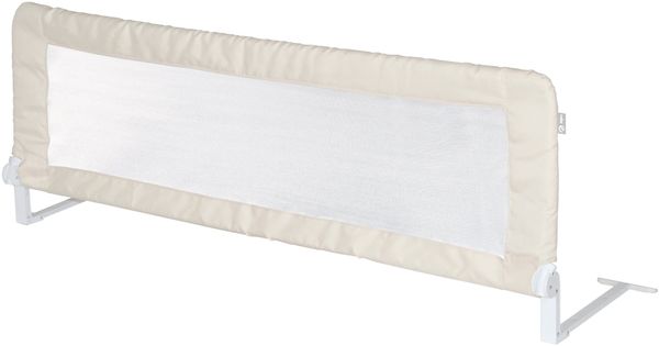 roba Bettschutzgitter Klipp-Klapp 100 cm - Rausfallschutz klappbar - 50 cm hoch - Beige