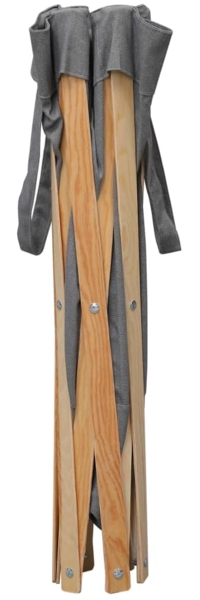 vidaXL Faltbarer Wäschekorb Grau Holz und Stoff 284228 Bild 2