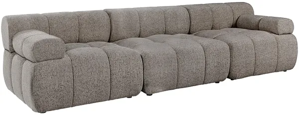 Vente-unique - FACIVIL Sofa Stoff Schokoladenbraun - B 94 cm x H 70 cm x L 282 cm