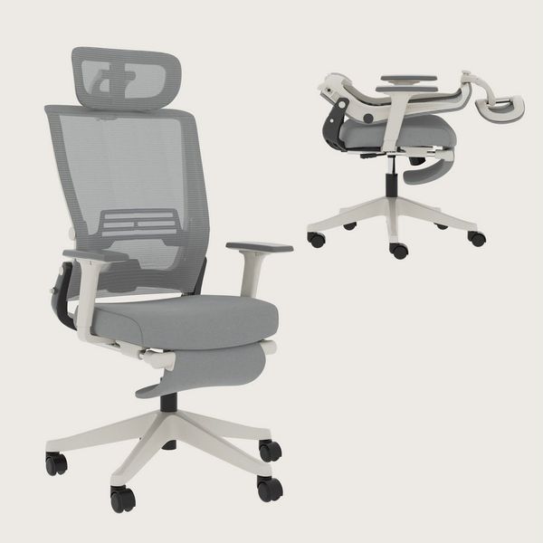 FLEXISPOT Bürostuhl Foldex Ergonomischer Bürostuhl – Ideal für Büro & Mittagspause (2D-Kopfstütze, Schreibtischstuhl mit Fußstütze – Perfekt für Home-Office & Entspannung), Faltbar, in verschiedenen Farben erhältlich, 90°-135° neigbar