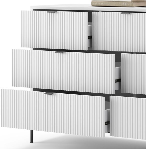 Sideboard Eliza Weiß 42 x 81 cm mit 7 Schubladen Vicco Bild 6