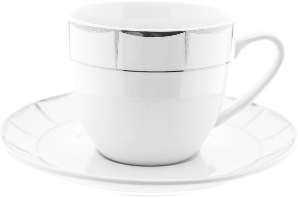 Weissberg Kaffeetassen-Set 12-teilig mit Karomuster - 175 ml aus Porzellan