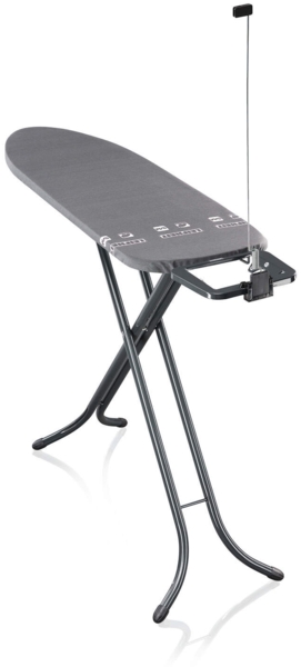 Leifheit Bügelbrett Bügeltisch AirBoard M Compact Black, Bügelfläche 38.0x120.0 cm, Zwei-Seiten-Bügeleffekt, 120x38cm, höhenverstellbar (78 - 98 cm)