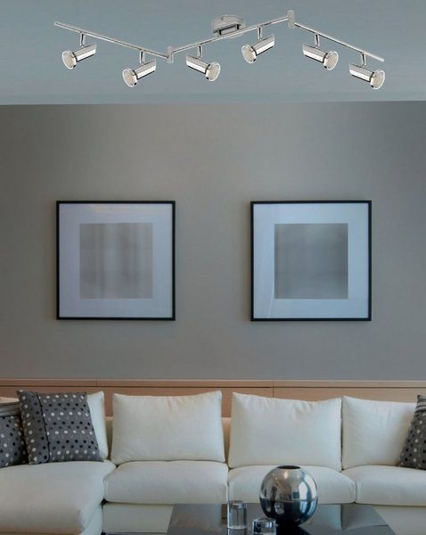 TRANGO LED Deckenspots, Dimmfunktion, 6-flammig 2000-68SD LED Deckenleuchte MIA in Chrom-Optik inkl. 6x 5 W 3-Stufen dimmbar GU10 LED Leuchtmittel - Deckenlampe - Deckenstrahler, Wohnzimmer Lampe schwenkbar und drehbar