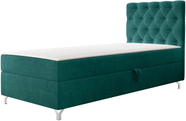 mirjan24 Boxspringbett mit H3-Matratze Cylio I , grün, 90x200 cm