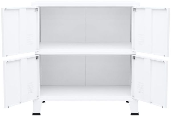 vidaXL Aufbewahrungstruhe Industrial Weiß 75x40x80 cm Stahl 339626 Bild 4