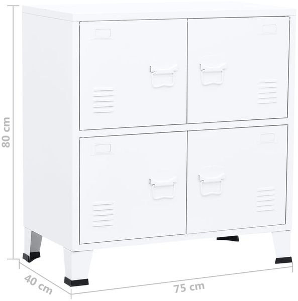 vidaXL Aufbewahrungstruhe Industrial Weiß 75x40x80 cm Stahl 339626 Bild 8