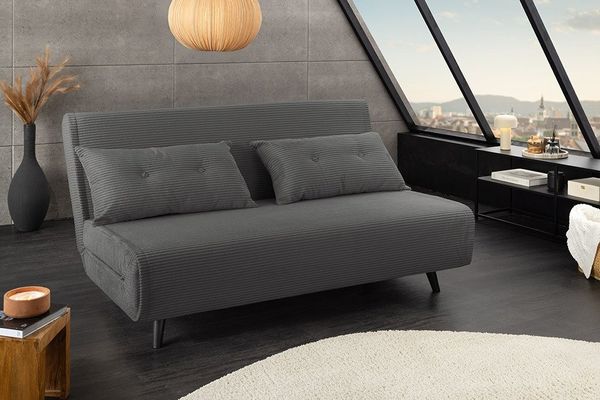 riess-ambiente Relaxsessel SMART MULTIFUNCTION 140cm grau - Cord, Bettfunktion, FSC-zertifiziert (Einzelartikel, 1-St), Ausziehbarer Schlafsessel - ideal für Arbeits-, Wohn- und Gästezimmer