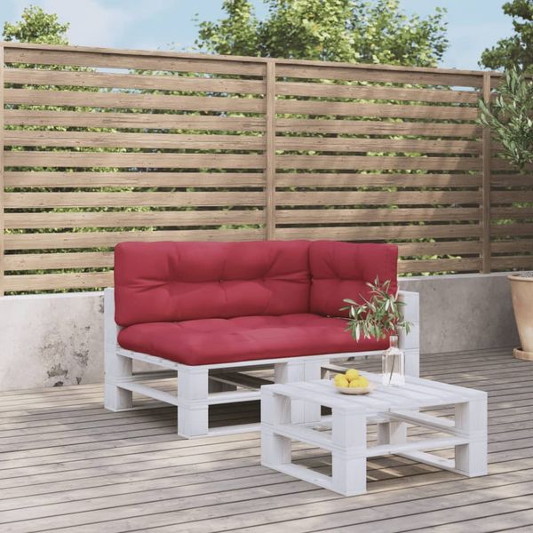vidaXL Palettenkissen 3-tlg. Weinrot Stoff 3217129