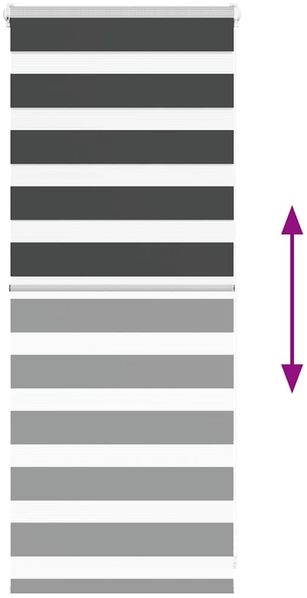 vidaXL Doppelrollo Schwarz 60x100 cm Stoffbreite 55,9 cm Polyester 4014201 Bild 5