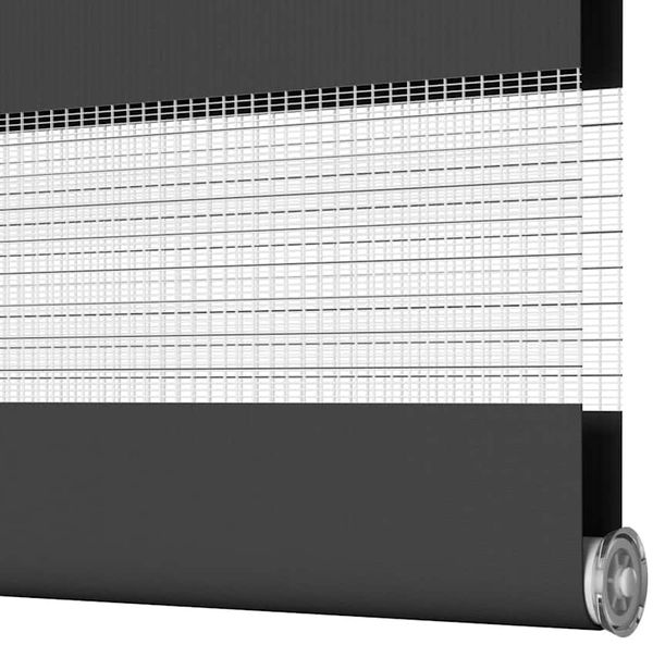 vidaXL Doppelrollo Schwarz 60x100 cm Stoffbreite 55,9 cm Polyester 4014201 Bild 12