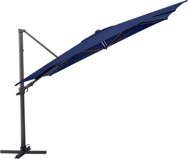KETTLER EASY FLEX Ampelschirm anthrazit matt/blau Aluminium/Polyester mit PU Beschichtung 300 x 300 x 260