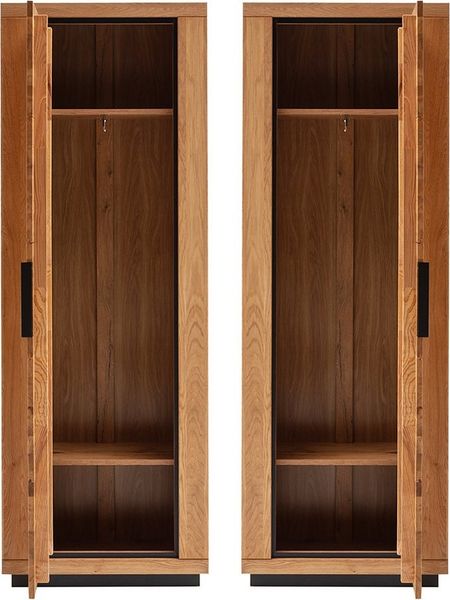 Lomadox Garderobenschrank GIUSTINO-06 Eiche teilmassiv, links/rechts montierbar, ausziehbare Kleiderstange