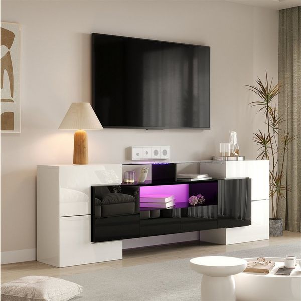 autolock TV-Schrank TV-Schrank, LED-Beleuchtung, Wohnzimmermöbel, Modernes Design