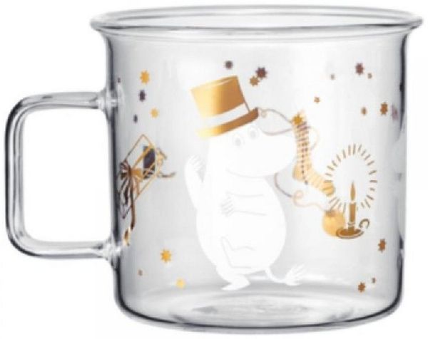Muurla Kinderbecher Glastasse Mumin Funkelnde Sterne Klar (350 ml)