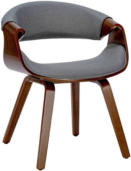 Esszimmerstuhl VIZON - Stoff Walnuss/grau 62x52x76 cm | Essstühle Esszimmerstühle Küchenstühle Wohnzimmerstühle