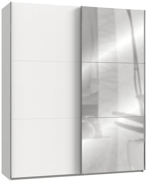 Schwebetürenschrank LEVEL 36 A, 200x236 mit Spiegel, Weiß/Weiß