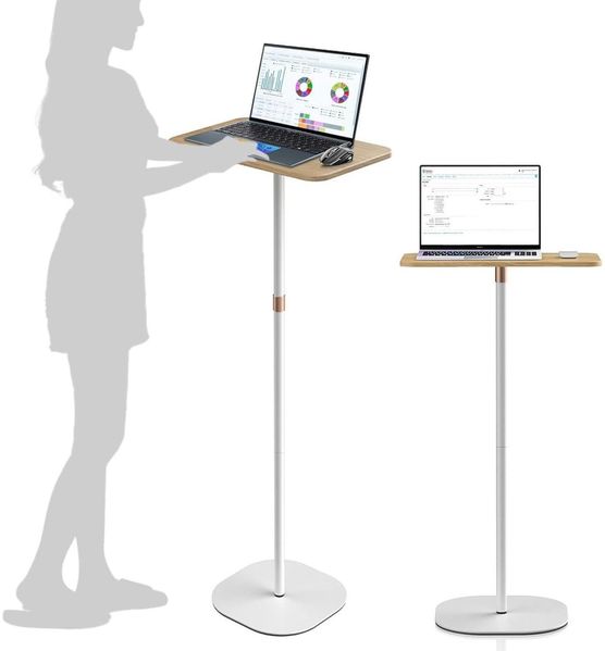 Stehpult weiß höhenverstellbar, Laptop Projektor Büro Laptoptisch 46-120 cm