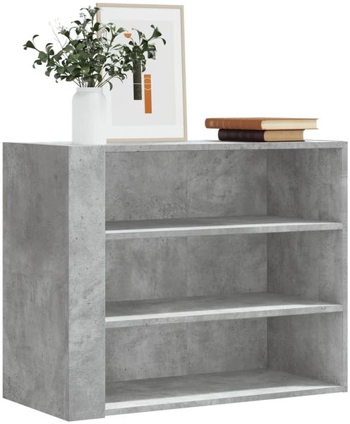 vidaXL Wandregal Betongrau 75x35x60 cm Holzwerkstoff 848419