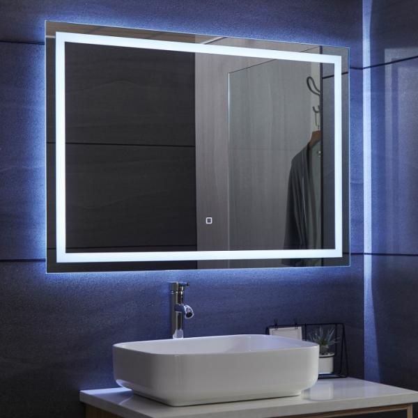 Aquamarin® LED Badspiegel - 100 x 70 cm, Beschlagfrei, Dimmbar, EEK A++, Energiesparend, mit Speicherfunktion - Badezimmerspiegel, LED Spiegel, Lichtspiegel, Wandspiegel für Bad