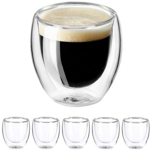 Doppelwandige Espresso Gläser 6er Set