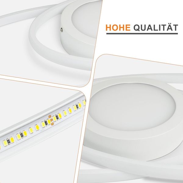 ZMH LED Deckenleuchte Flach Wohnzimmer - Wohnzimmerlampe 48W Dimmbar Deckenlampe Metall Schlafzimmerlampe Weiß mit Fernbedienung 3000K-6500K Modern für Schlafzimmer Kinderzimmer Büro Balkon Bild 4