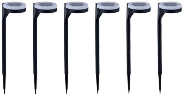 6er Set LED Solarleuchte, Up & Down, schwarz, Erdspieß, H 45 cm
