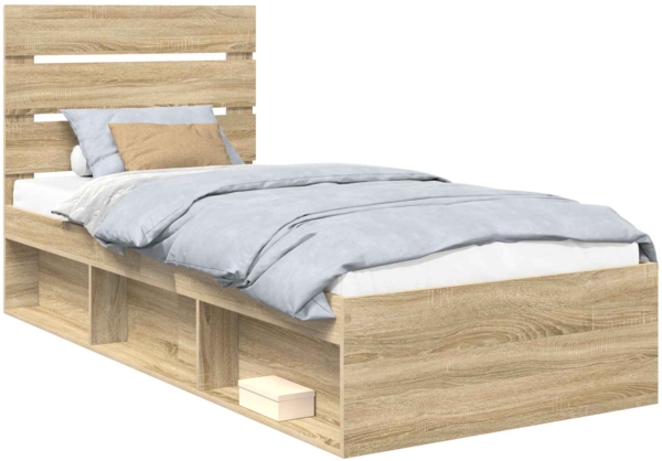 vidaXL Bettrahmen Sonoma 100 x 200 cm Massives Kiefernholz 3411778