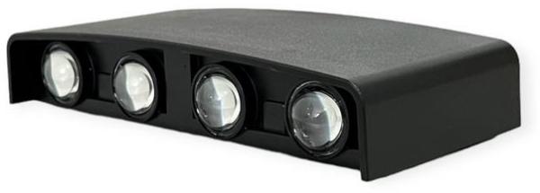 LED Wandleuchte 8W | IP65 Schutzart | CCT Wandleuchte einstellbare Farben 3000-6400 K | 680lm, Schwarz