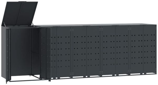 vidaXL Mülltonnenbox für 5 Tonnen Anthrazit 345x79x117 cm Stahl 3279985 Bild 2