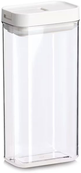ZELLER 14776 Vorratsdose 1100 ml aus Kunststoff transparent, Deckel creme ca. 11 × 7 × 23 cm