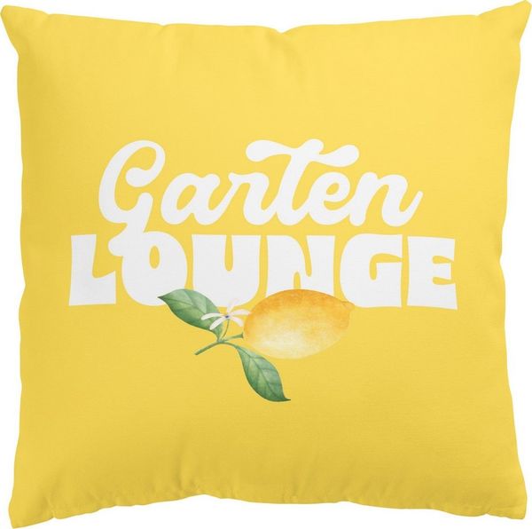 Bilderdepot24 Dekokissen draußen Kissenhülle/ Garten/ Outdoorkissen Kissenhülle gelb Kulinarisc, Bezug Aquarell mit / ohne Füllung Zierkissen Outdoor Sofa Bett