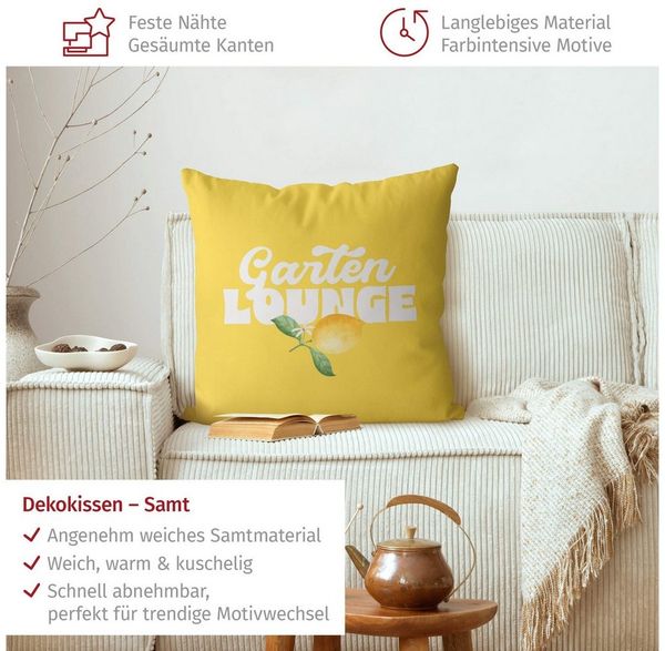 Bilderdepot24 Dekokissen draußen Kissenhülle/ Garten/ Outdoorkissen Kissenhülle gelb Kulinarisc, Bezug Aquarell mit / ohne Füllung Zierkissen Outdoor Sofa Bett Bild 3