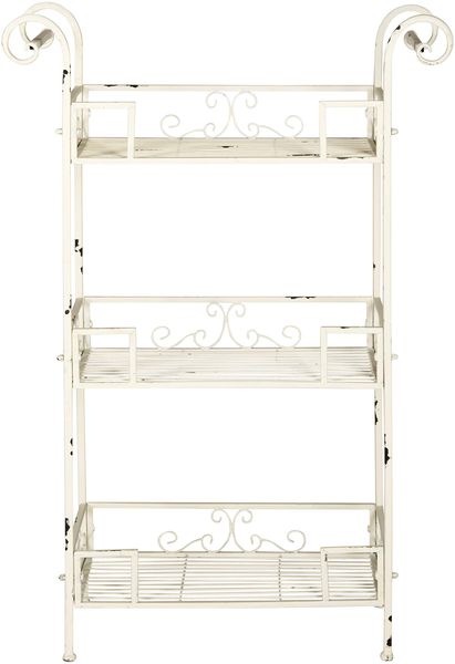 Safavieh Modern Metall Außenregal, Antikes Weiß