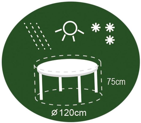 Abdeckhaube anthrazit für Rundtisch 120x75cm Schutzhülle Abdeckplane Möbelschutz Bild 2