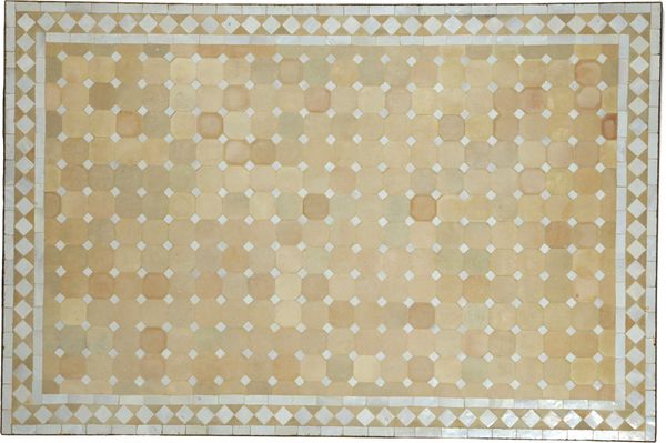Mosaik-Esstisch 120x80 Weiß/Raute