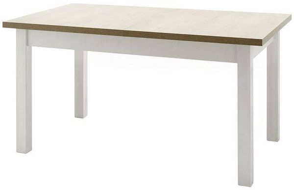 Lomadox Esstisch PISA-61, Pinie weiß und Eiche hell 160-200/82/90 cm
