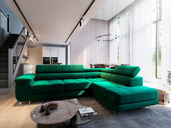 Masseno Ecksofa SELVA mit Schlaffunktion L-Form, Sofa mit Bettkasten