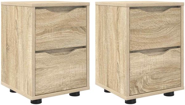 vidaXL Nachttische 2 pcs Sonoma-Eiche 30,5 x 30 x 43 cm Holzwerkstoff 888802 Bild 2
