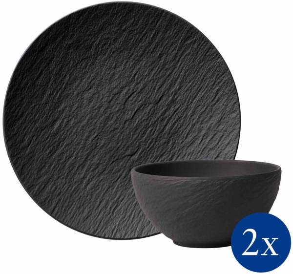 Villeroy & Boch Manufacture Rock Frühstück Set 4-teilig schwarz