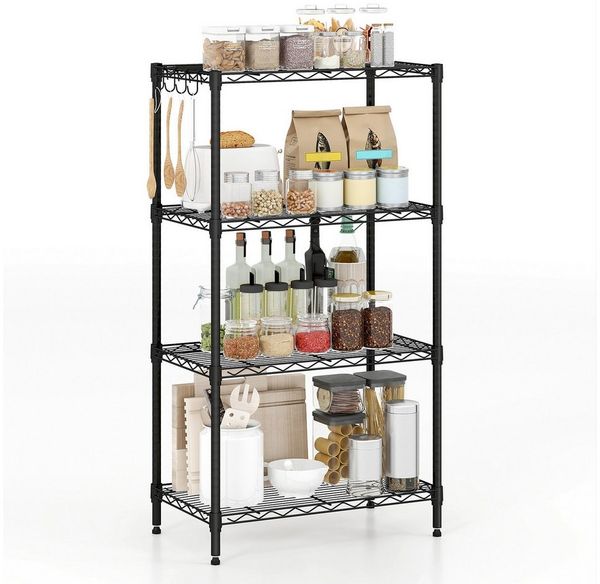 COSTWAY Küchenregal, Schwerlastregal verstellbar Metall 59 x 34 x 108 cm