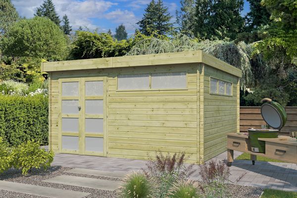 Flachdach Gartenhaus Modell Nelo 44 C
