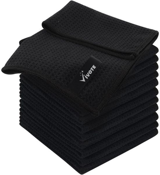 Mikrofasertücher Schwarz 30x30cm 12er Set Barista Spültücher Fusselfrei waschbar